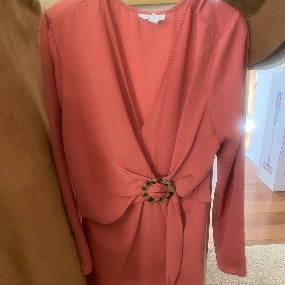 Top Shop Corral Flirty Wrap Over Style Dress